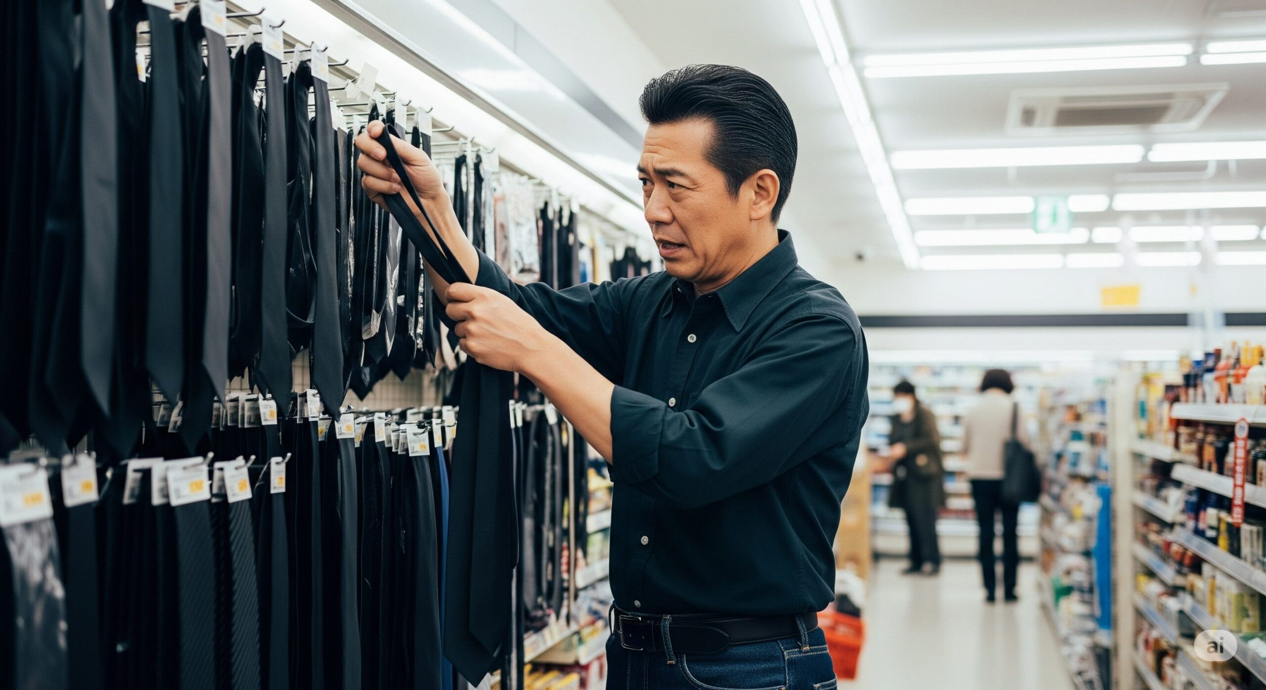 葬式用ネクタイはどこで買う？コンビニで買える？緊急時の購入場所