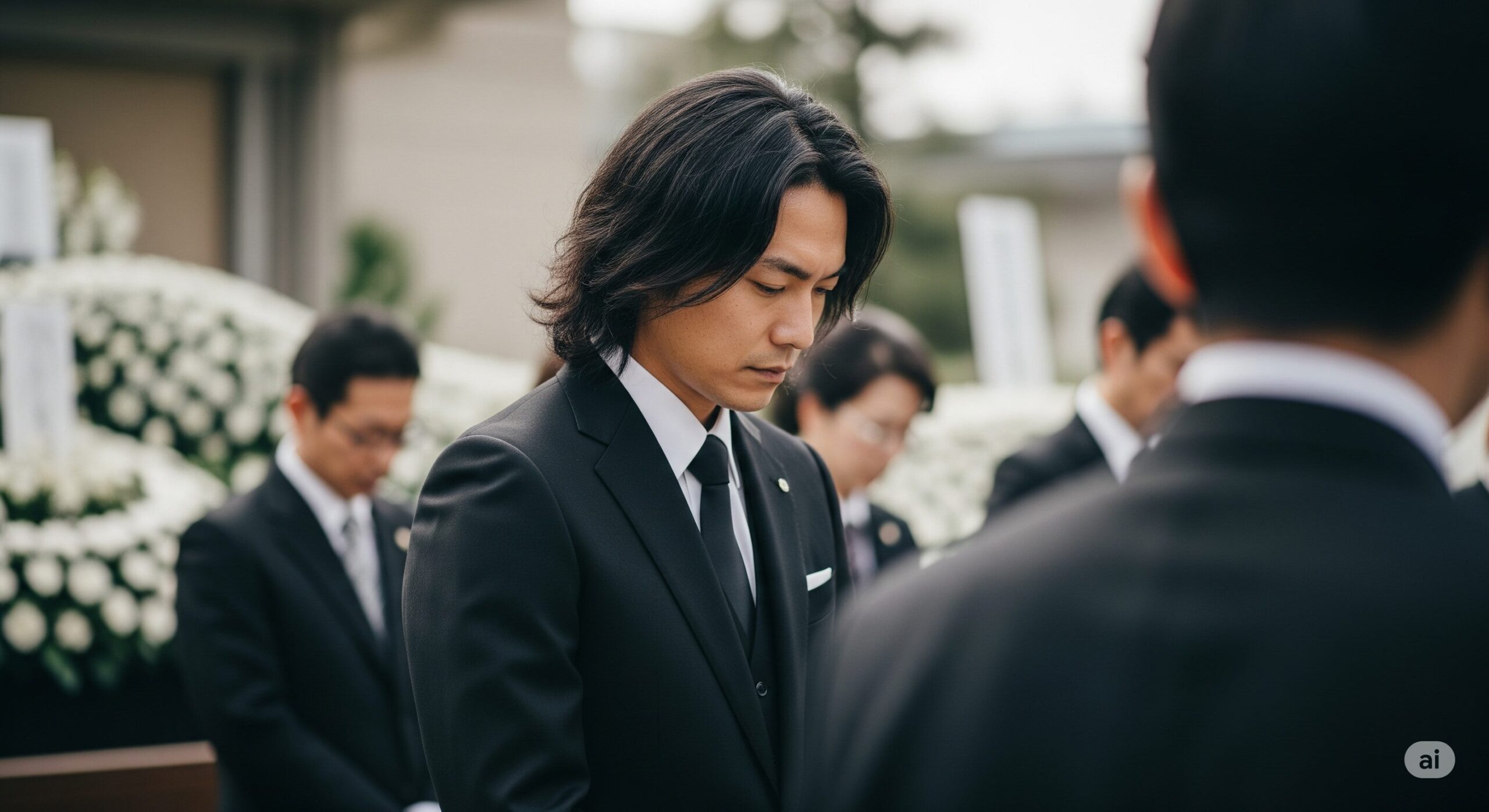 【葬式での髪型】センター分け・ロングヘアの男性必見のマナー